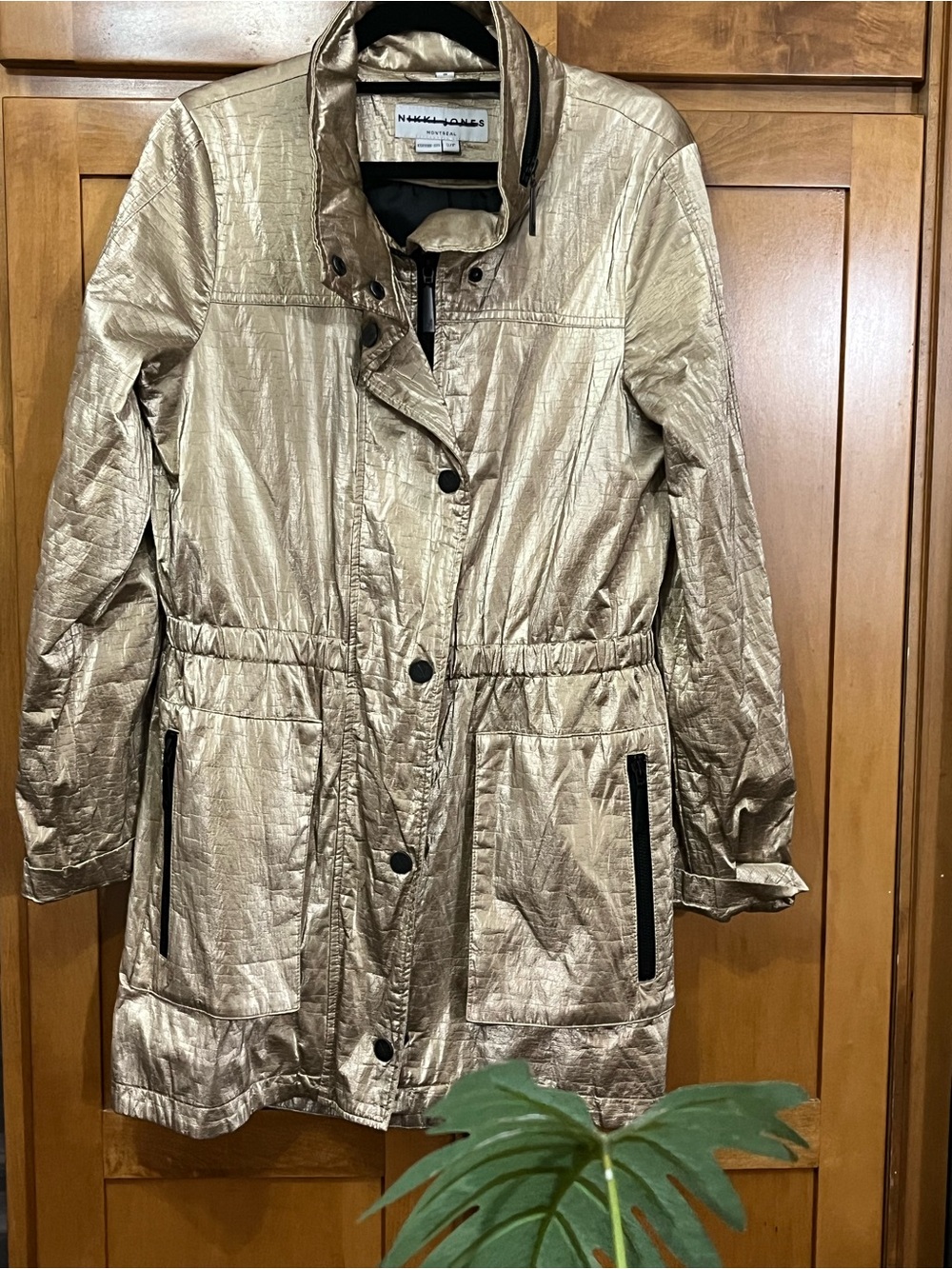 NIKKI JONES MONTREAL Metallic Gold Jacket Parka Coat | Size S Small - Picture 3 of 12